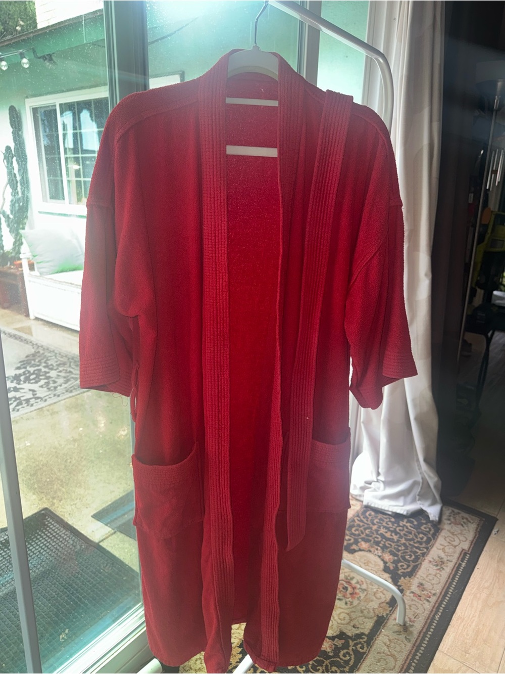 Red Open-Front Robe.